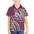 Personalised Manly Warringah Sea Eagles Kid Hawaiian Shirt Polynesian Tribal Pattern With Rugby Sea Eagle Mascot Art