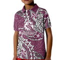 Personalised Manly Warringah Sea Eagles Kid Polo Shirt Polynesian Tribal Pattern With Rugby Sea Eagle Mascot Art