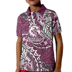 Personalised Manly Warringah Sea Eagles Kid Polo Shirt Polynesian Tribal Pattern With Rugby Sea Eagle Mascot Art