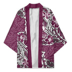 Personalised Manly Warringah Sea Eagles Kimono Polynesian Tribal Pattern With Rugby Sea Eagle Mascot Art