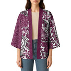 Personalised Manly Warringah Sea Eagles Kimono Polynesian Tribal Pattern With Rugby Sea Eagle Mascot Art