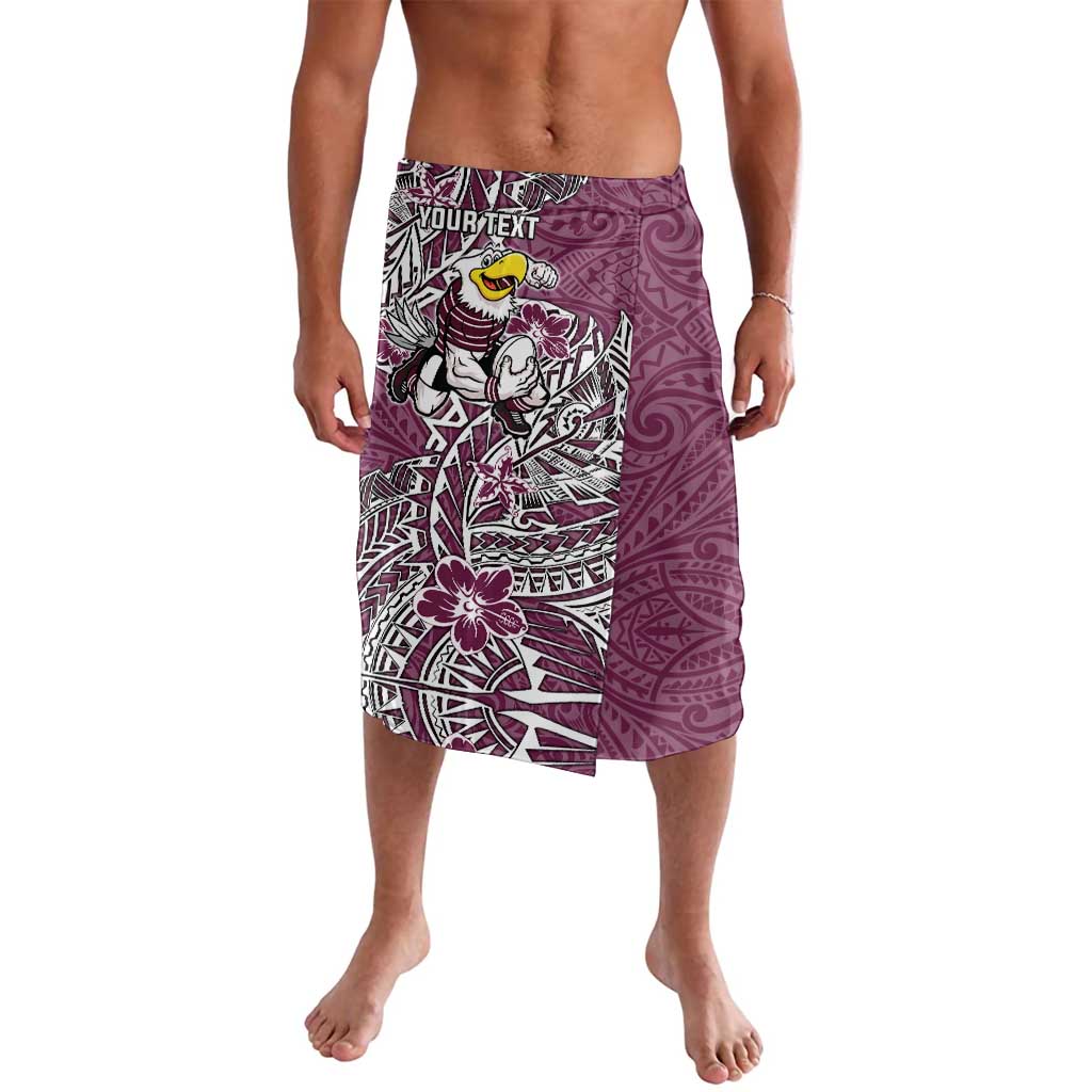 Personalised Manly Warringah Sea Eagles Lavalava Polynesian Tribal Pattern With Rugby Sea Eagle Mascot Art