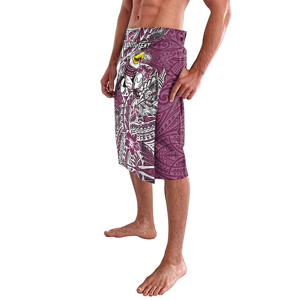 Personalised Manly Warringah Sea Eagles Lavalava Polynesian Tribal Pattern With Rugby Sea Eagle Mascot Art