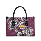 Personalised Manly Warringah Sea Eagles Leather Bag Polynesian Tribal Pattern With Rugby Sea Eagle Mascot Art