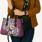 Personalised Manly Warringah Sea Eagles Leather Bag Polynesian Tribal Pattern With Rugby Sea Eagle Mascot Art