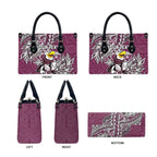 Personalised Manly Warringah Sea Eagles Leather Bag Polynesian Tribal Pattern With Rugby Sea Eagle Mascot Art
