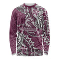 Personalised Manly Warringah Sea Eagles Long Sleeve Shirt Polynesian Tribal Pattern With Rugby Sea Eagle Mascot Art