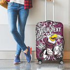 Personalised Manly Warringah Sea Eagles Luggage Cover Polynesian Tribal Pattern With Rugby Sea Eagle Mascot Art