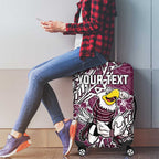 Personalised Manly Warringah Sea Eagles Luggage Cover Polynesian Tribal Pattern With Rugby Sea Eagle Mascot Art