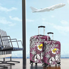 Personalised Manly Warringah Sea Eagles Luggage Cover Polynesian Tribal Pattern With Rugby Sea Eagle Mascot Art