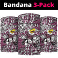 Personalised Manly Warringah Sea Eagles Neck Gaiter Polynesian Tribal Pattern With Rugby Sea Eagle Mascot Art