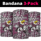 Personalised Manly Warringah Sea Eagles Neck Gaiter Polynesian Tribal Pattern With Rugby Sea Eagle Mascot Art