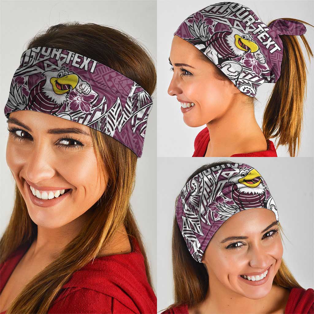 Personalised Manly Warringah Sea Eagles Neck Gaiter Polynesian Tribal Pattern With Rugby Sea Eagle Mascot Art