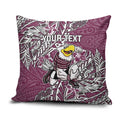 Personalised Manly Warringah Sea Eagles Pillow Cover Polynesian Tribal Pattern With Rugby Sea Eagle Mascot Art