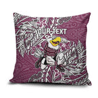 Personalised Manly Warringah Sea Eagles Pillow Cover Polynesian Tribal Pattern With Rugby Sea Eagle Mascot Art