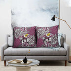 Personalised Manly Warringah Sea Eagles Pillow Cover Polynesian Tribal Pattern With Rugby Sea Eagle Mascot Art