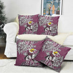 Personalised Manly Warringah Sea Eagles Pillow Cover Polynesian Tribal Pattern With Rugby Sea Eagle Mascot Art