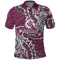 Personalised Manly Warringah Sea Eagles Polo Shirt Polynesian Tribal Pattern With Rugby Sea Eagle Mascot Art