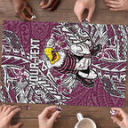 Personalised Manly Warringah Sea Eagles Puzzle Polynesian Tribal Pattern With Rugby Sea Eagle Mascot Art