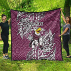 Personalised Manly Warringah Sea Eagles Quilt Polynesian Tribal Pattern With Rugby Sea Eagle Mascot Art