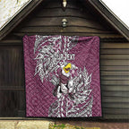 Personalised Manly Warringah Sea Eagles Quilt Polynesian Tribal Pattern With Rugby Sea Eagle Mascot Art