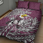 Personalised Manly Warringah Sea Eagles Quilt Bed Set Polynesian Tribal Pattern With Rugby Sea Eagle Mascot Art