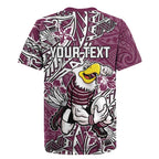 Personalised Manly Warringah Sea Eagles Rugby Jersey Polynesian Tribal Pattern With Rugby Sea Eagle Mascot Art