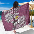 Personalised Manly Warringah Sea Eagles Sarong Polynesian Tribal Pattern With Rugby Sea Eagle Mascot Art
