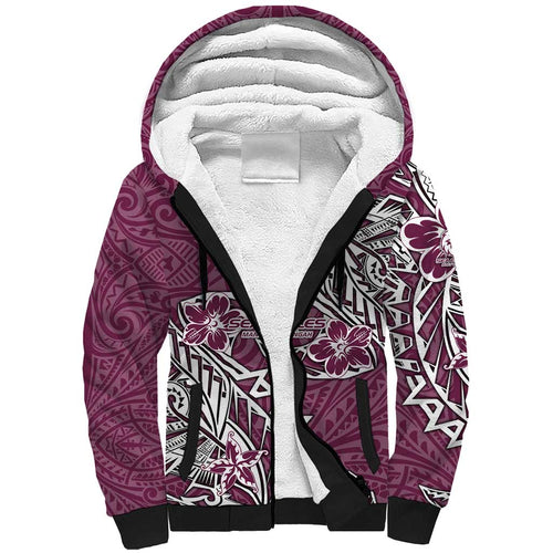 Personalised Manly Warringah Sea Eagles Sherpa Hoodie Polynesian Tribal Pattern With Rugby Sea Eagle Mascot Art
