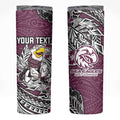 Personalised Manly Warringah Sea Eagles Skinny Tumbler Polynesian Tribal Pattern With Rugby Sea Eagle Mascot Art