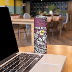 Personalised Manly Warringah Sea Eagles Skinny Tumbler Polynesian Tribal Pattern With Rugby Sea Eagle Mascot Art
