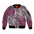 Personalised Manly Warringah Sea Eagles Sleeve Zip Bomber Jacket Polynesian Tribal Pattern With Rugby Sea Eagle Mascot Art