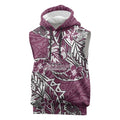 Personalised Manly Warringah Sea Eagles Sleeveless Hoodie Polynesian Tribal Pattern With Rugby Sea Eagle Mascot Art
