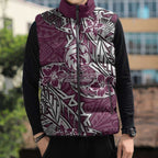 Personalised Manly Warringah Sea Eagles Sleeveless Puffer Jacket Polynesian Tribal Pattern With Rugby Sea Eagle Mascot Art
