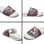 Personalised Manly Warringah Sea Eagles Slide Sandals Polynesian Tribal Pattern With Rugby Sea Eagle Mascot Art