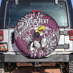Personalised Manly Warringah Sea Eagles Spare Tire Cover Polynesian Tribal Pattern With Rugby Sea Eagle Mascot Art