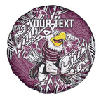 Personalised Manly Warringah Sea Eagles Spare Tire Cover Polynesian Tribal Pattern With Rugby Sea Eagle Mascot Art
