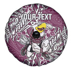Personalised Manly Warringah Sea Eagles Spare Tire Cover Polynesian Tribal Pattern With Rugby Sea Eagle Mascot Art