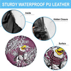 Personalised Manly Warringah Sea Eagles Spare Tire Cover Polynesian Tribal Pattern With Rugby Sea Eagle Mascot Art