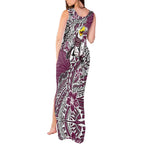 Personalised Manly Warringah Sea Eagles Tank Maxi Dress Polynesian Tribal Pattern With Rugby Sea Eagle Mascot Art