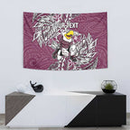 Personalised Manly Warringah Sea Eagles Tapestry Polynesian Tribal Pattern With Rugby Sea Eagle Mascot Art