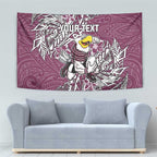 Personalised Manly Warringah Sea Eagles Tapestry Polynesian Tribal Pattern With Rugby Sea Eagle Mascot Art
