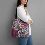 Personalised Manly Warringah Sea Eagles Tote Bag Polynesian Tribal Pattern With Rugby Sea Eagle Mascot Art