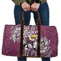 Personalised Manly Warringah Sea Eagles Travel Bag Polynesian Tribal Pattern With Rugby Sea Eagle Mascot Art