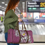 Personalised Manly Warringah Sea Eagles Travel Bag Polynesian Tribal Pattern With Rugby Sea Eagle Mascot Art