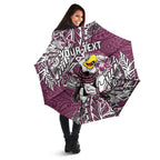 Personalised Manly Warringah Sea Eagles Umbrella Polynesian Tribal Pattern With Rugby Sea Eagle Mascot Art