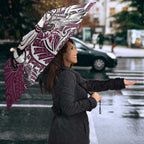 Personalised Manly Warringah Sea Eagles Umbrella Polynesian Tribal Pattern With Rugby Sea Eagle Mascot Art