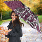 Personalised Manly Warringah Sea Eagles Umbrella Polynesian Tribal Pattern With Rugby Sea Eagle Mascot Art