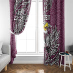Personalised Manly Warringah Sea Eagles Window Curtain Polynesian Tribal Pattern With Rugby Sea Eagle Mascot Art
