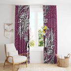 Personalised Manly Warringah Sea Eagles Window Curtain Polynesian Tribal Pattern With Rugby Sea Eagle Mascot Art